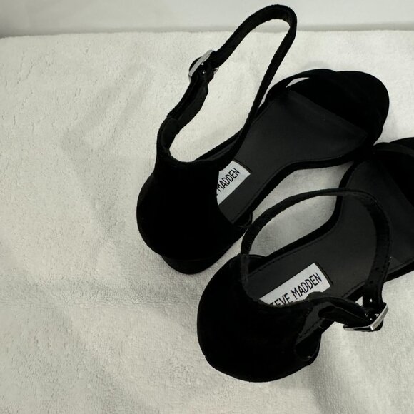 STEVE MADDEN Irene-M Black Suede Heels - Size 8 - NEW! - Picture 7 of 12